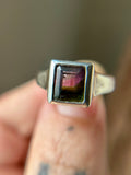 Brazilian Watermelon Tourmaline Sterling Silver Ring Size 7.5