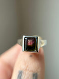 Brazilian Watermelon Tourmaline Sterling Silver Ring Size 7.5