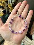 Kunzite & Amethyst Sterling Silver Bracelet