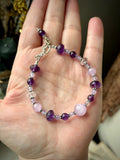 Kunzite & Amethyst Sterling Silver Bracelet