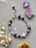 Kunzite & Amethyst Sterling Silver Bracelet