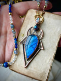 Blue Labradorite/ Moonstone/ Beaded Lapis/ Labradorite/ Kyanite/ Moonstone Copper Necklace