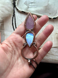 Kunzite & Moonstone Copper Necklace