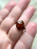 Raw Hessonite Garnet Copper Ring Size 6.5