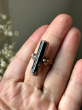 Black Tourmaline Copper Rings Size 9