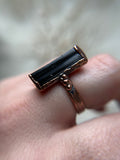 Black Tourmaline Copper Ring Size 9