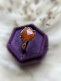 Raw Hessonite Garnet Copper Ring Size 5