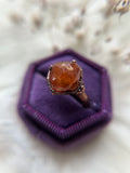 Raw Hessonite Garnet Copper Ring Size 6.5