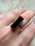 Black Tourmaline Copper Ring Size 9